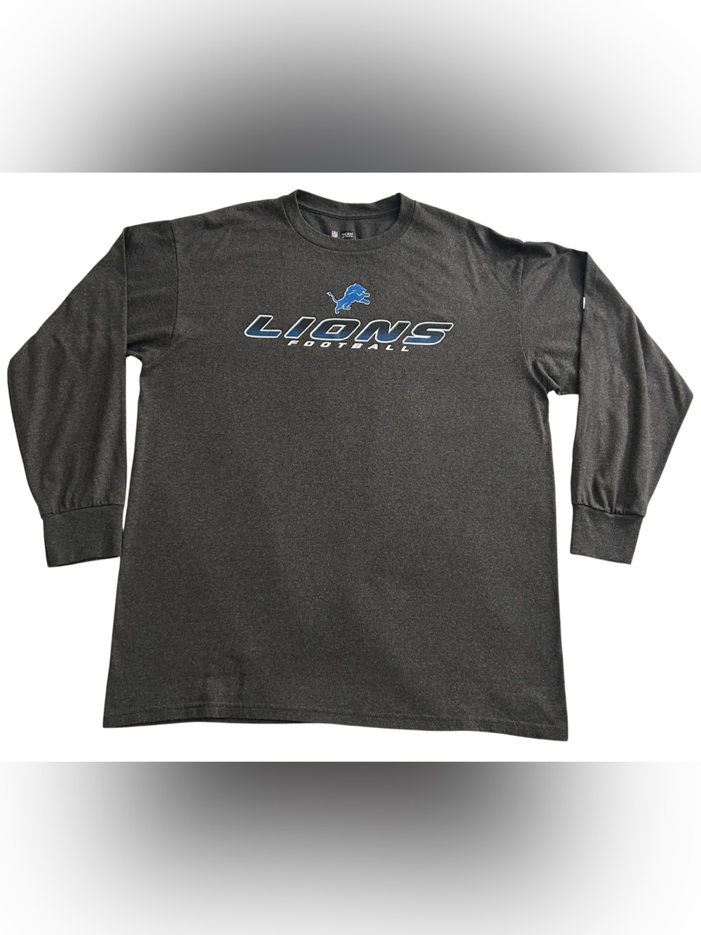 Detroit Lions NFL Team Apparel Men’s Gray Long Sleeve Shirt Size XL